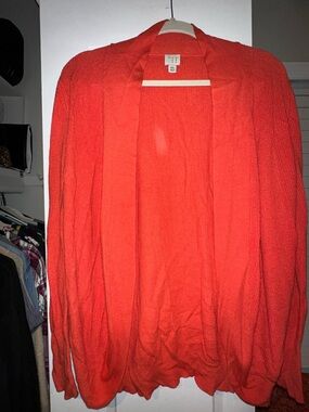 a new day Bright Orange Open-Front Cardigan